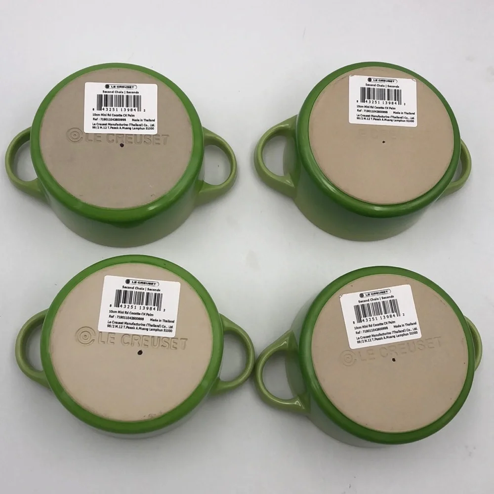 Le Creuset Mini Round Cocotte Palm 8 oz Set of 4